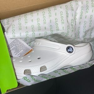 Kids All White Crocs Size J1